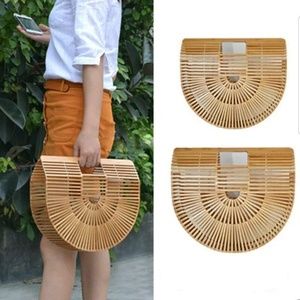 Sale💖Handmade Woven Bamboo Beach Bag Purse Big🆕️